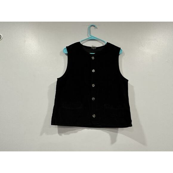CP Shades Black Velour Sleeveless Vest Small S - Picture 1 of 6